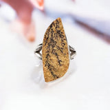 German Dendrite Solid 925 Sterling Silver Ring 7