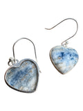 Heart  Scheelite Solid 925 Sterling Silver Earrings