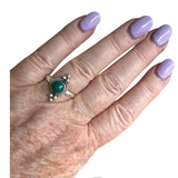 Azurite Chrysocolla Solid 925 Sterling Silver Ring 8.5