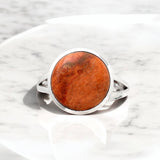 Sponge Coral Solid 925 Sterling Silver Ring 7.5