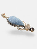 Owyhee Opal &!Moonstone Silver Overlay Pendant