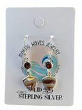 Crazy Lace Agate & Garnet Solid 925 Sterling Silver Earrings