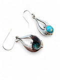 Kingman Blue Copper Turquoise Solid 925 Sterling Silver Earrings