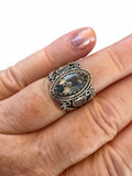 Blue Topaz Solid 925 Sterling Silver Ring 6