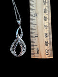 Filigree Solid 925 Sterling Silver Necklace Earrings Set