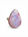 Pink Moonstone Solid 925 Sterling Silver Ring 6