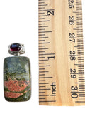Unakite & Garnet Solid 925 Sterling Silver Pendant