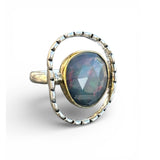 Faceted Doublet Opal Solid 925 Sterling Silver Ring 9