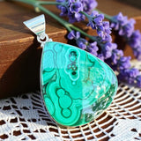 Malachite Solid 925 Sterling Silver Pendant