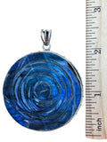 Rose carved Labradorite Solid 925 Sterling Silver Pendant