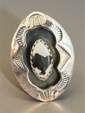 White Buffalo Shadow Box Solid 925 Sterling Silver Ring 9