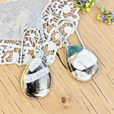 White Buffalo & Turquoise Solid 925 Sterling Silver Earrings