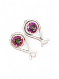 Rainbow Fire Topaz Solid 925 Sterling Silver stud Earrings