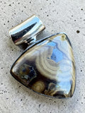 Schalenblend Sphalerite, Wurtzite Pyrite & Galena Solid 925 Sterling Silver Pendant