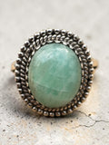 Amazonite Solid 925 Sterling Silver Ring 7