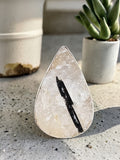 Rough Tourmaline in Quartz Solid 925 Sterling Silver Ring 8