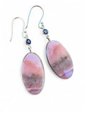 Pink Opal & Amethyst Solid 925 Sterling Silver Earrings