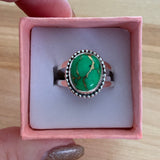 Kingman Green Turquoise Solid 925 Sterling Silver Ring