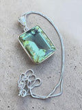 Green Amethyst Prasiolite Solid 925 Sterling Silver Pendant and 18” chain