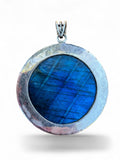 Rose carved Labradorite Solid 925 Sterling Silver Pendant