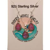 Pink Rainbow Moonstone Solid 925 Sterling Silver Pendant Earrings Set