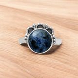 Dumortierite Blue Quartz Solid 925 Sterling Silver Ring 8