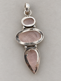 Rose Quartz Silver Overlay Pendant