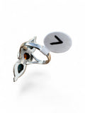 Baltic Amber & Kingman Turquoise Solid 925 Sterling Silver Ring 7