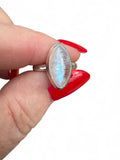 Rainbow Moonstone Solid 925 Sterling Silver Ring 5
