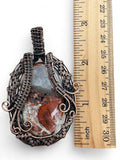 Red Rainbow Jasper Copper Wrapped Pendant