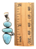 Caribbean Larimar & Blue Topaz Solid 925 Sterling Silver Pendant