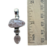 Rose Quartz Solid 925 Sterling Silver Pendant