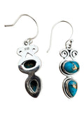 Kingman Blue Copper Turquoise Solid 925 Sterling Silver Earrings