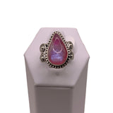 Pink Rainbow Moonstone Solid 925 Sterling Silver Ring various sizes