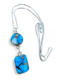 Blue Ice Dahlia Solid 925 Sterling Silver Necklace