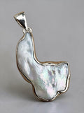 Big Freshwater Pearl Solid 925 Sterling Silver Pendant