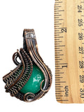 Green Onyx Copper Wrapped Pendant