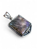 Purple Labradorite Solid 925 Sterling Silver Pendant
