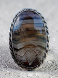 Crazy Lace Agate Solid 925 Sterling Silver Ring 6.5