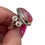 Pink Rainbow Moonstone Solid 925 Sterling Silver Ring various sizes