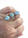 Caribbean Larimar Solid 925 Sterling Silver Ring 7