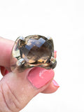 Smoky Topaz Solid 925 Sterling Silver Ring 9