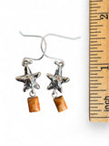 Sponge Coral Starfish Solid 925 Sterling Silver Earrings