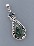 Moss Agate Silver Overlay Pendant