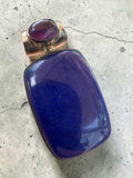 Blue Lapis & Amethyst Solid 925 Sterling Silver Pendant