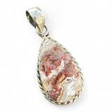 Crazy Lace Agate teardrop Solid 925 Sterling Silver Pendant