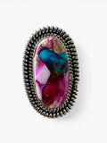 Kingman Pink Dahlia Turquoise Solid 925 Sterling Silver Ring 8