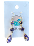 Kingman Violet Dahlia Solid 925 Sterling Silver Earrings