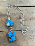 Blue Ice Dahlia Solid 925 Sterling Silver Necklace