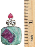Ruby Fuchsite & Ruby Solid 925 Sterling Silver Pendant
